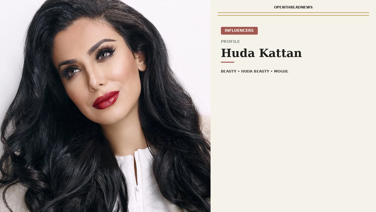 Huda Kattan, founder of Huda Beauty