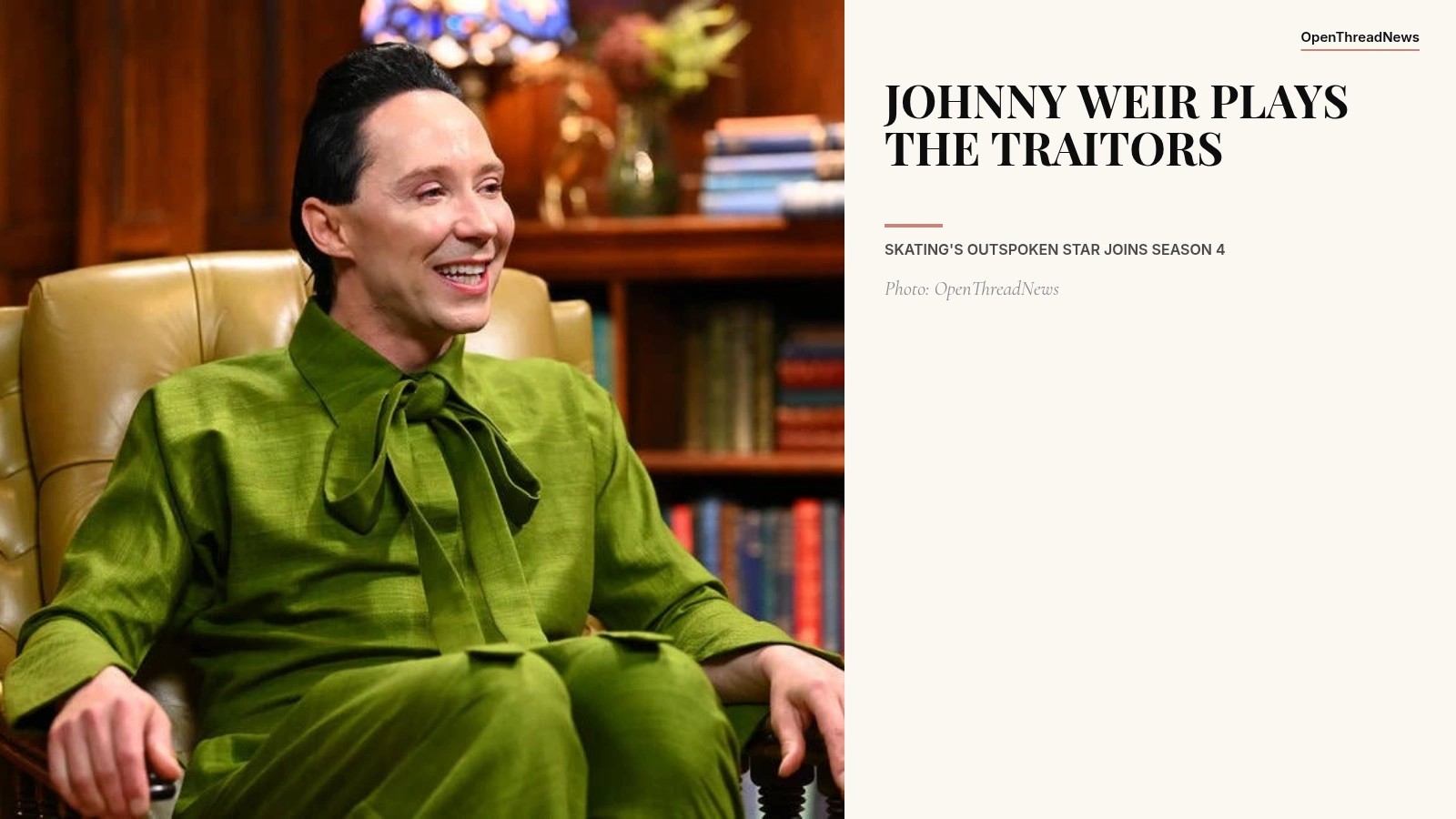 Johnny Weir during his appearance on The Traitors Season 4