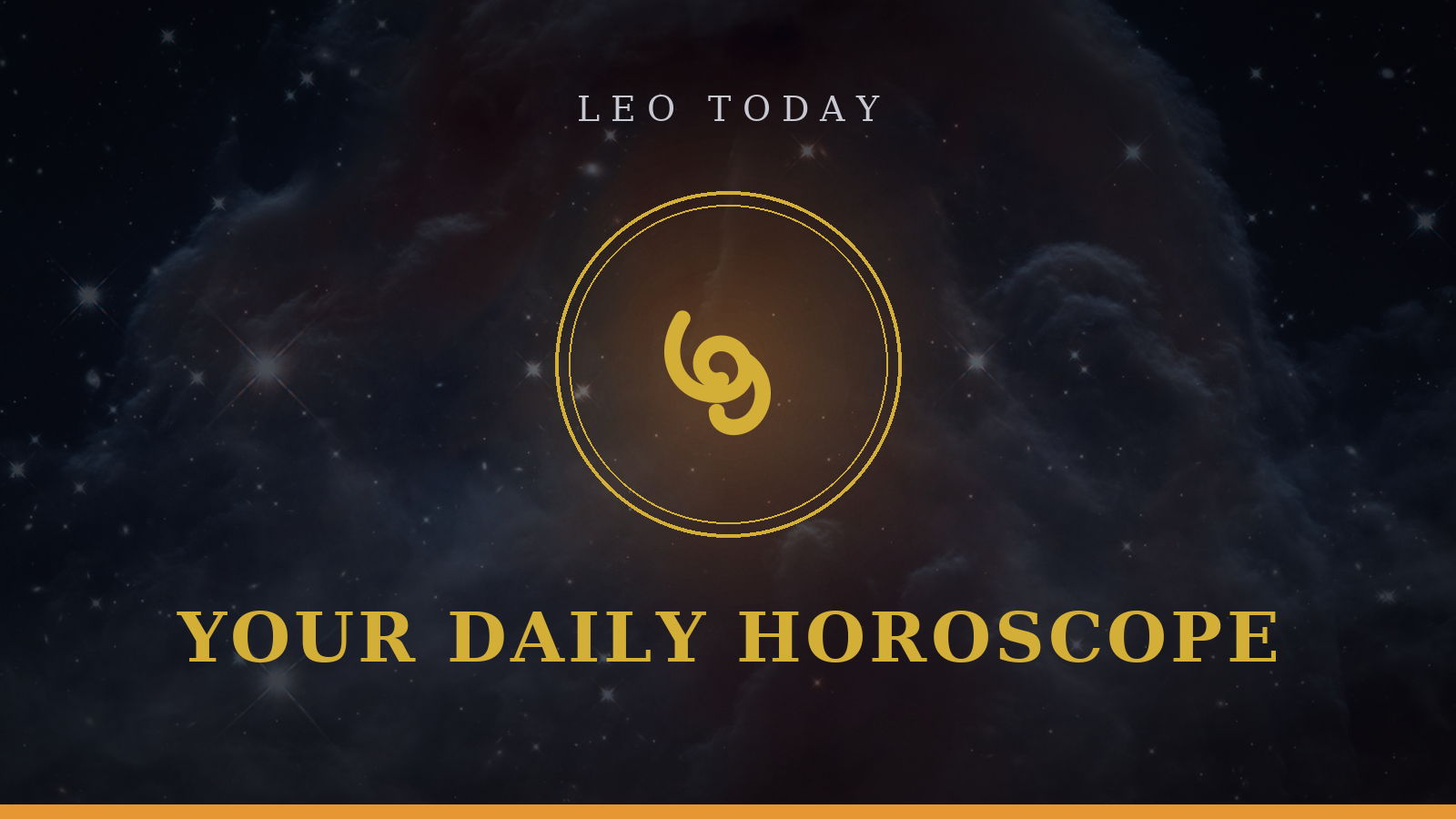 Leo daily horoscope today: Lion glyph with your daily reading on love, career, and lucky focus