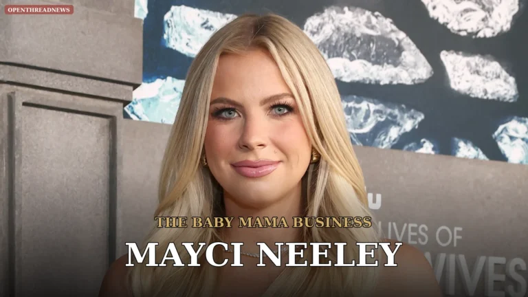 Mayci Neeley profile: a young mother smiling in a bright kitchen with prenatal wellness products on the counter, the world behind her Baby Mama brand