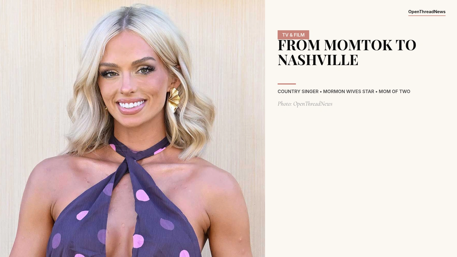 Miranda Hope, Secret Lives of Mormon Wives star and country singer