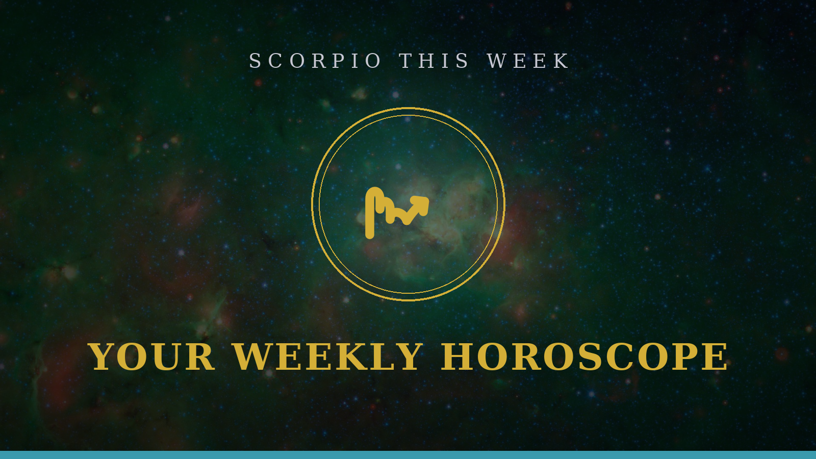 Scorpio weekly horoscope: Scorpion glyph with your 7-day outlook on love, career, and lucky focus